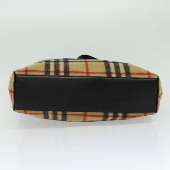 Burberrys Nova Check Blue Label Tote Bag Wool Beige - Picture 5 of 16